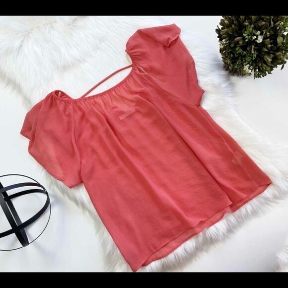 NWT Womens A’gaci Flowy Coral Top - Sz S - Picture 1 of 1